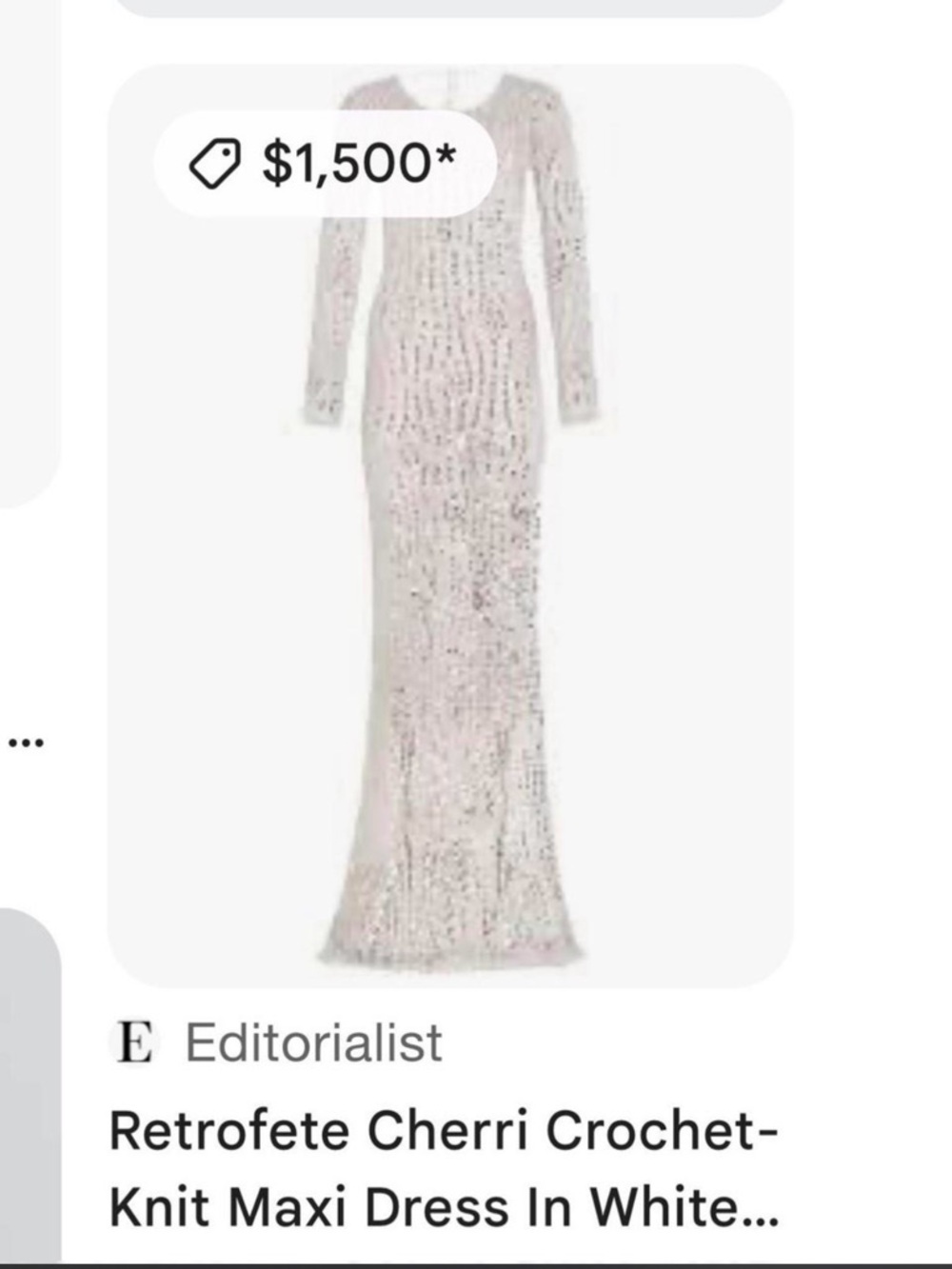 Retrofete Sheer Crochet Maxi Dress in White - Picture 7 of 8